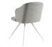 Chaise design Matty - Tissu gris et pieds en acier blanc - Photo n°4