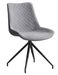 Chaise design pivotante en tissu gris et en simil cuir gris foncé Morka - Lot de 2 - Photo n°1