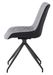 Chaise design pivotante en tissu gris et en simil cuir gris foncé Morka - Lot de 2 - Photo n°3