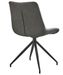 Chaise design pivotante en tissu gris et en simil cuir gris foncé Morka - Lot de 2 - Photo n°4
