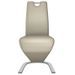 Chaise design simili cuir taupe et métal chromé Ryx - Lot de 2 - Photo n°3