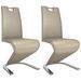 Chaise design simili cuir taupe et métal chromé Ryx - Lot de 2 - Photo n°1