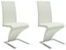 Chaise design simili cuir blanc et pieds métal chromé Théo - Lot de 2 - Photo n°1