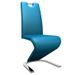 Chaise design simili cuir bleu turquoise et métal chromé Ryx - Lot de 2 - Photo n°4