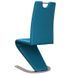 Chaise design simili cuir bleu turquoise et métal chromé Ryx - Lot de 2 - Photo n°5