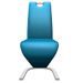 Chaise design simili cuir bleu turquoise et métal chromé Ryx - Lot de 2 - Photo n°3