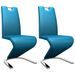 Chaise design simili cuir bleu turquoise et métal chromé Ryx - Lot de 2 - Photo n°1