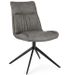 Chaise design simili cuir gris et pieds acier noir Jowka - Lot de 2 - Photo n°1