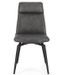 Chaise design simili cuir gris et pieds acier noir Lowra - Lot de 2 - Photo n°2