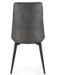 Chaise design simili cuir gris et pieds acier noir Lowra - Lot de 2 - Photo n°4