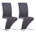 Chaise design simili cuir gris foncé et pieds métal chromé Théo - Lot de 2 - Photo n°1
