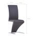 Chaise design simili cuir gris foncé et pieds métal chromé Théo - Lot de 2 - Photo n°6