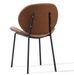 Chaise design simili cuir marron et acier laqué noir Toxane - Photo n°2