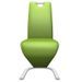 Chaise design simili cuir vert anis et métal chromé Ryx - Lot de 2 - Photo n°4