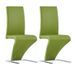 Chaise design simili cuir vert anis et pieds métal chromé Théo - Lot de 2 - Photo n°1