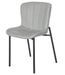 Chaise design tissu gris clair et pieds métal noir Galia - Photo n°1