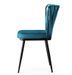 Chaise design velours bleu turquoise et pieds doré Ribaldi - Lot de 2 - Photo n°3