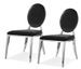 Chaise design velours noir et argent chromé Dayzi - Lot de 2 - Photo n°1