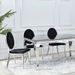 Chaise design velours noir et argent chromé Dayzi - Lot de 2 - Photo n°8