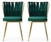 Chaise design velours vert et pieds doré Ribaldi - Lot de 2 - Photo n°1