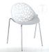 Chaise en ABS blanc et pieds en acier argent Eléanor - Lot de 4 - Photo n°1