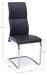 Chaise en acier et assise en simili cuir noir Thelma - Lot de 4 - Photo n°3