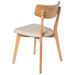 Chaise en bois de chêne et tissu beige clair Reka - Photo n°2