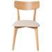 Chaise en bois de chêne et tissu beige clair Reka - Photo n°3