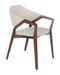 Chaise en bois de frêne couleur noyer et simili cuir blanc Mora - Photo n°1