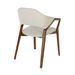 Chaise en bois de frêne couleur noyer et simili cuir blanc Mora - Photo n°5