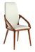 Chaise en bois de frêne couleur noyer et simili cuir blanc Niva - Photo n°1