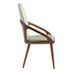 Chaise avec accoudoir Niva - Noyer et simili cuir beige clair - Photo n°3