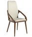 Chaise avec accoudoir Niva - Noyer et simili cuir beige clair - Photo n°1