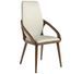 Chaise avec accoudoir NIVA - Noyer et simili cuir beige clair - Photo n°1
