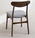Chaise en bois marron et tissu gris Klouda - Photo n°3