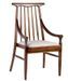 Chaise en bois massif marron et assise en tissu beige clair Bouka - Photo n°1