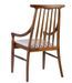 Chaise en bois massif marron et assise en tissu beige clair Bouka - Photo n°4