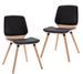Chaise en bois naturel et simili cuir noir Klazo - Lot de 2 - Photo n°1