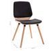 Chaise en bois naturel et simili cuir noir Klazo - Lot de 6 - Photo n°8