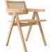 Chaise en canne de rotin et bois de frêne Kiten - Modèle avec accoudoir - Photo n°1