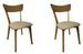 Chaise en chêne massif naturel et tissu beige Dania - Lot de 2 - Photo n°1