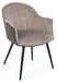 Chaise en fer et velours gris clair Marie - Lot de 2 - Photo n°1