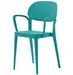 Chaise en polypropylène bleu émeraude avec accoudoirs Kate - Lot de 4 - Photo n°1