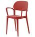 Chaise en polypropylène rouge brique avec accoudoirs Kate - Lot de 4 - Photo n°1