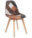 Chaise en similicuir patchwork marron et pieds en hêtre massif clair – Modèle Vinko - Photo n°1
