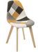 Chaise en tissu patchwork jaune et pieds en bois naturel Kobali - Photo n°1