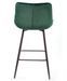 Chaise haute capitonnée velours vert et pieds acier noir Louva - Lot de 2 - Photo n°5