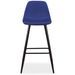 Chaise haute de bar tissu bleu Kofy - Lot de 4 - Photo n°3