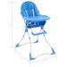Chaise haute pour bébé Bleu et blanc - Photo n°9