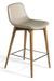 Chaise haute similicuir et pieds bois frêne massif Pandora - lot de 2 - Photo n°1